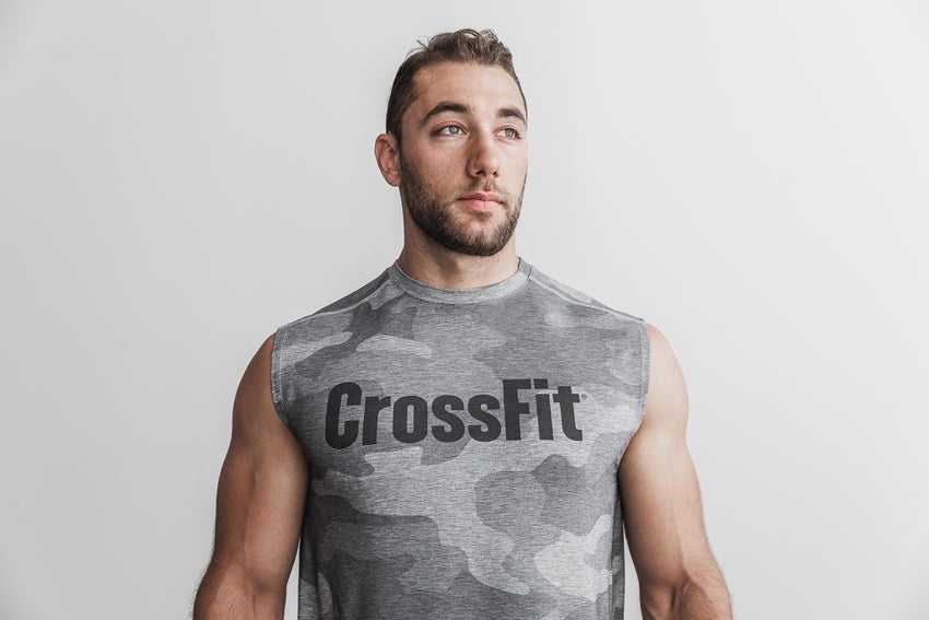 Nobull Crossfit Sleeveless Tee (Camo) Tanks & Tees Grey Camo | 8365-VJKHG